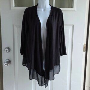 ADRIENNE VITTADINI Black Knit Open Cardigan | Sz. Medium